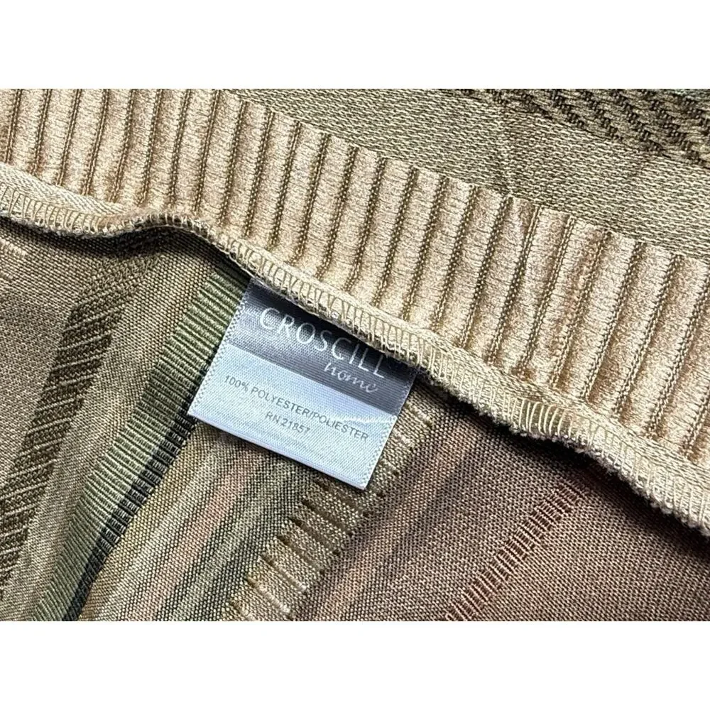Single Croscill Carrington Swag Valance Satin Stripe Fringe Trim Short Curtain